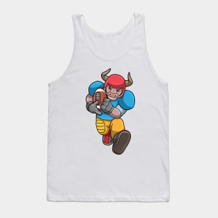 Bull at Sports with Football & Helmet Tank Top